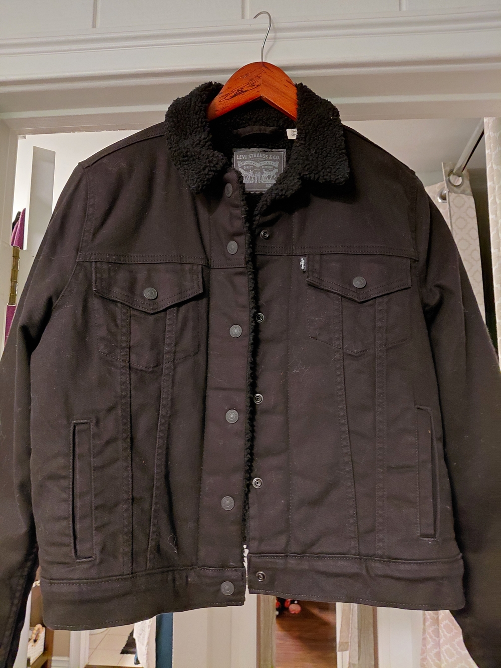 Levi's Black Sherpa Collar Bomber Jacket